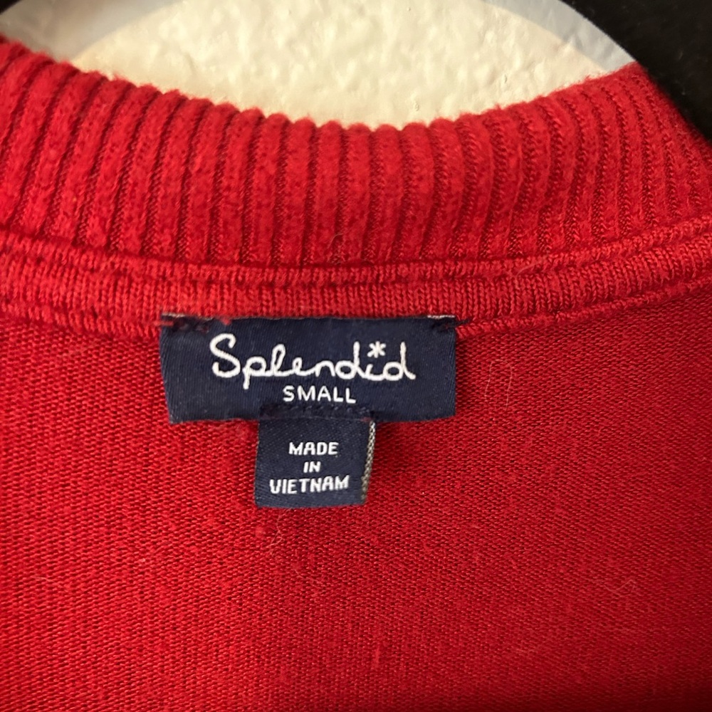 Red collared blouse by Splendid - Picture 3 of 3